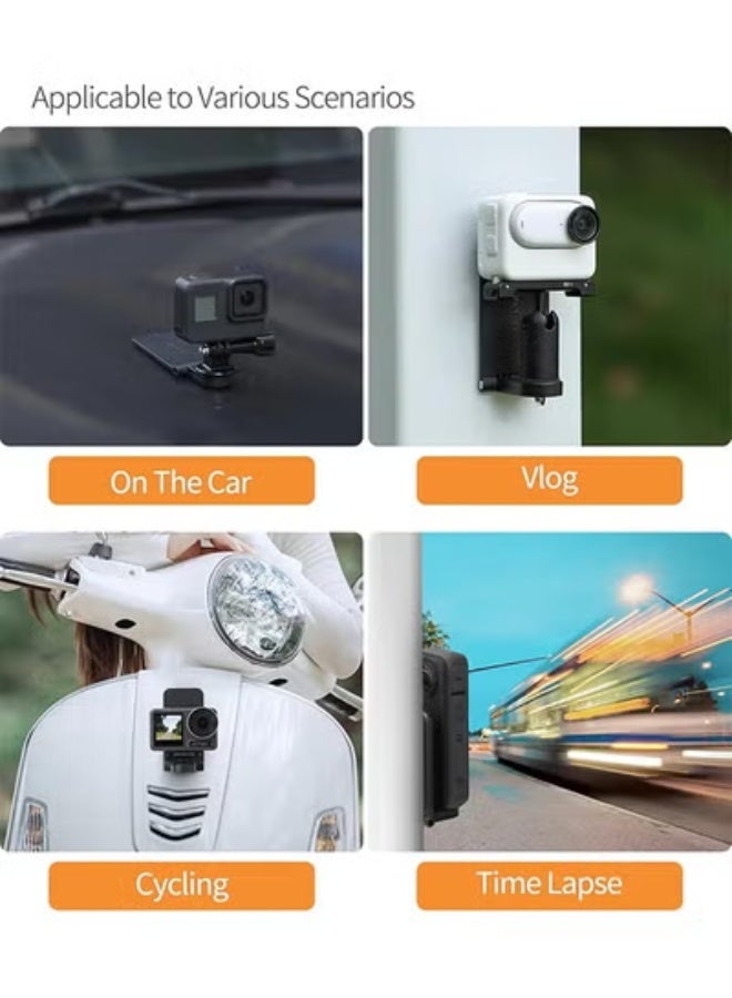 سني لايف حامل تثبيت مغناطيسي Insta360 X4 متوافق مع كاميرا Insta360، حامل توجيه مغناطيسي مع برغي 1/4 لكاميرا الحركة 360، قاعدة حامل لـ Insta360 X4/X3/X/GO 3/GO 2/DJI Pocket 3 - Image 5